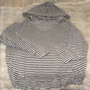 Lucky Brand Black and White Striped Hoodie